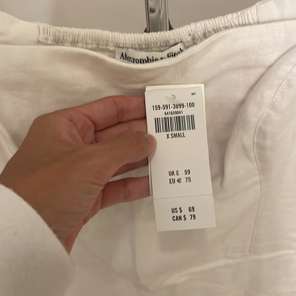 NEW Abercrombie White Puff Sleeve Babydoll Dress - Picture 2 of 4